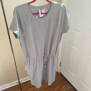 Grey exercise dress with cap sleeve